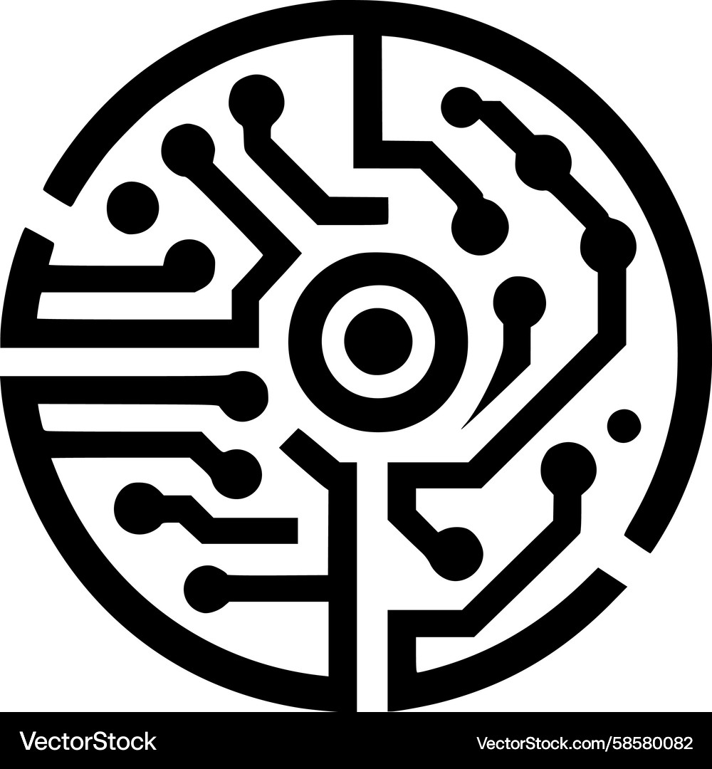 Abstract Circuit Core Symbol Vector Image