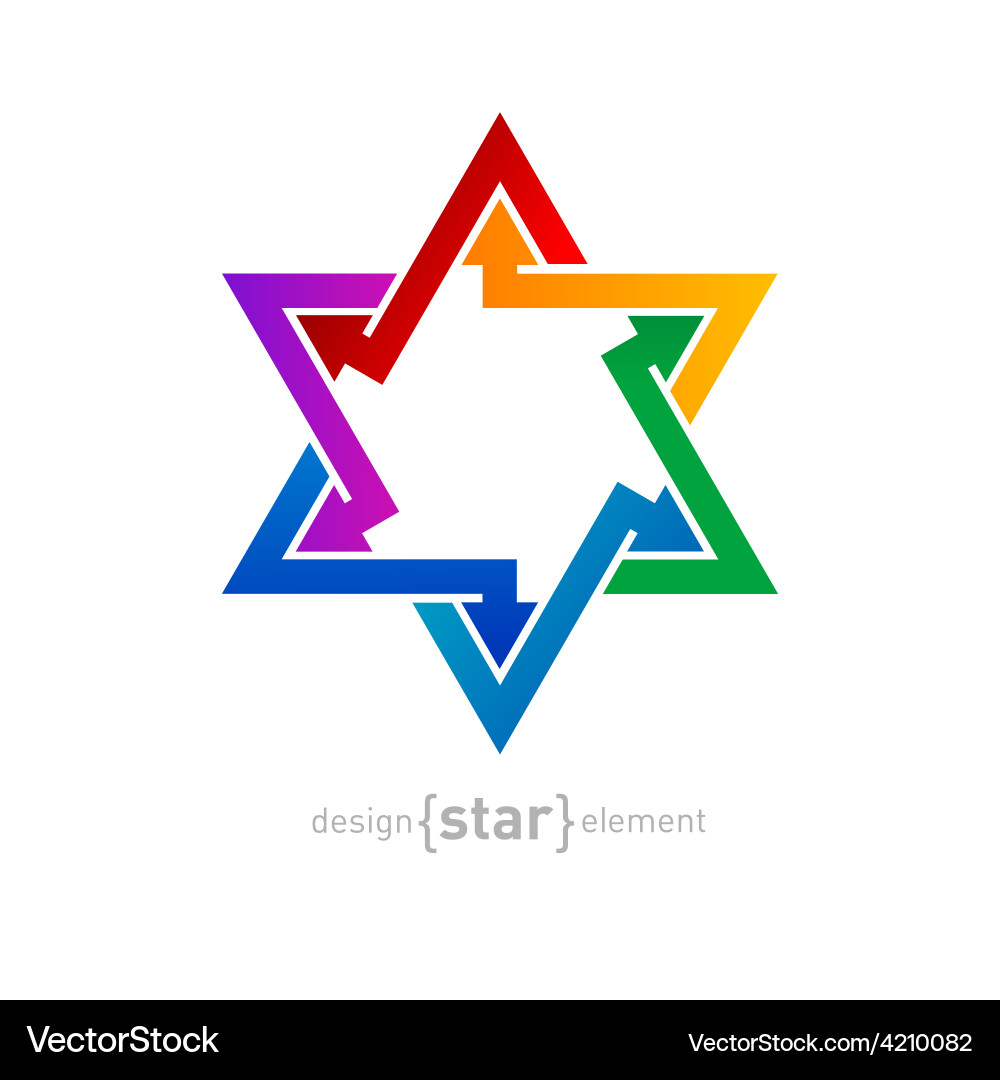 Abstract design element spectrum star on white vector image