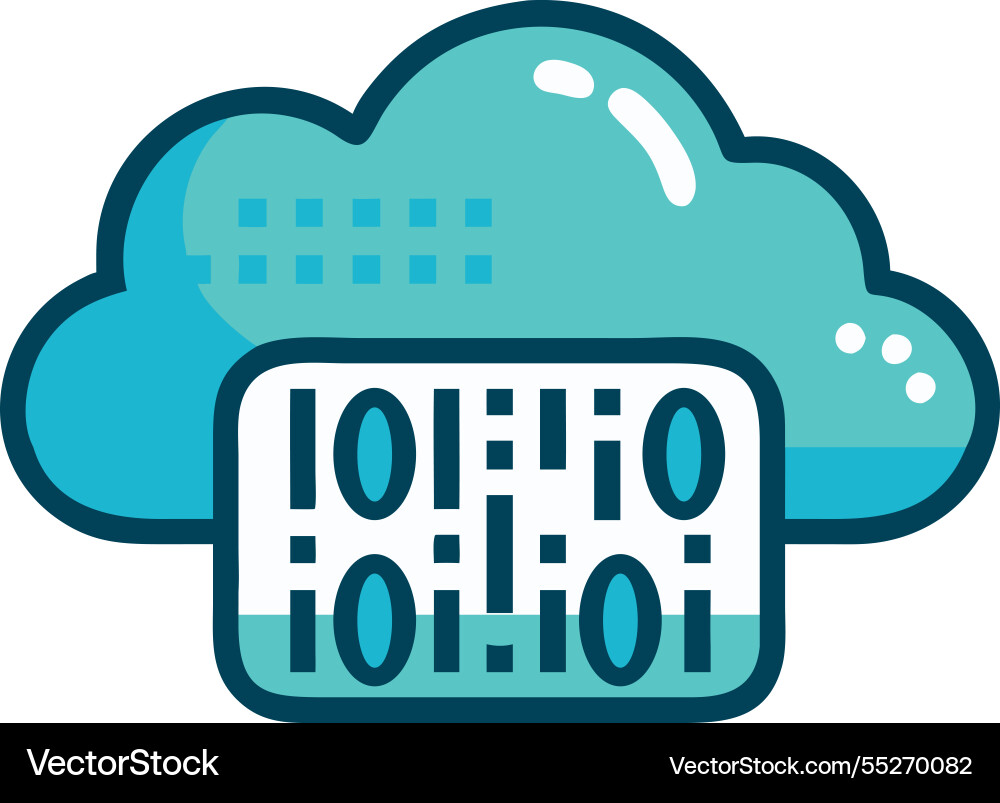 Cloud computing data storage icon vector image