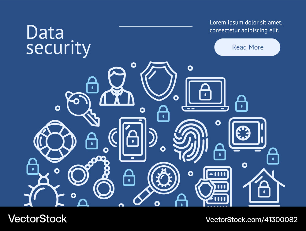 Data security concept ad flyer banner poster card Data security concept ad flyer banner poster card Vector Image