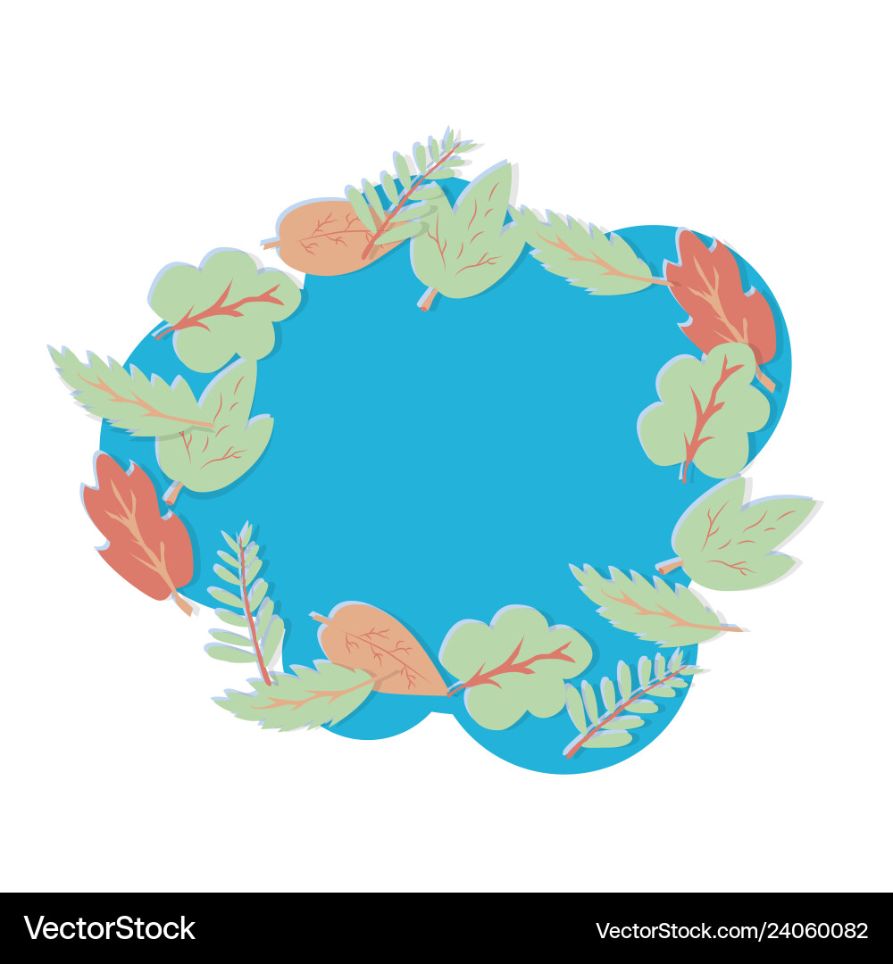 Frame of leaves with place for text in full color Frame of leaves with place for text in full color vector image