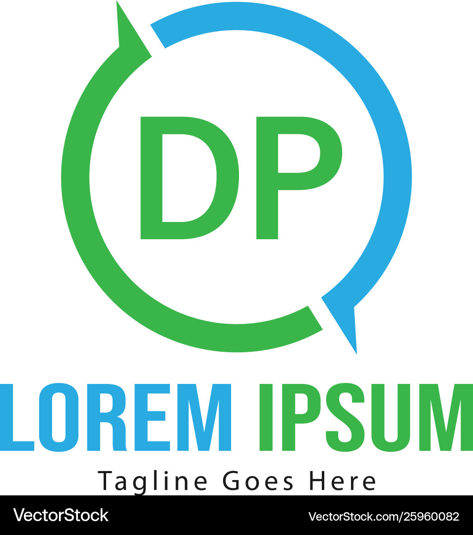 Initial dp logo template with modern frame Initial dp logo template with modern frame vector image