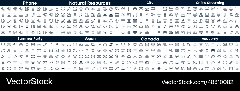 Linear style icons pack in this bundle include vector image