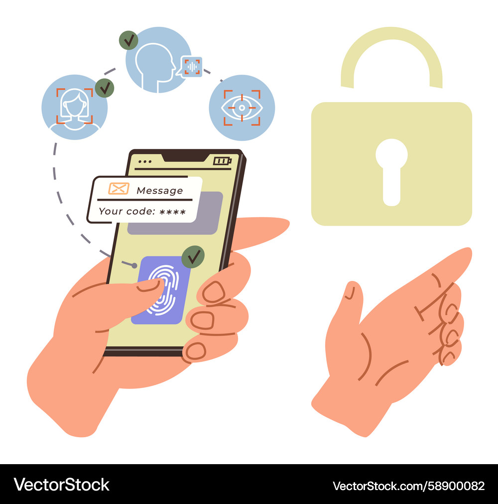 Multi-Factor Authentication Security Multi-Factor Authentication Security Vector Image