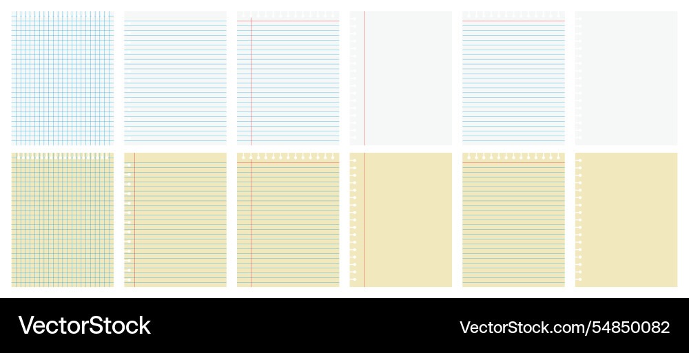 Notebook pages isolated on transparent vector image