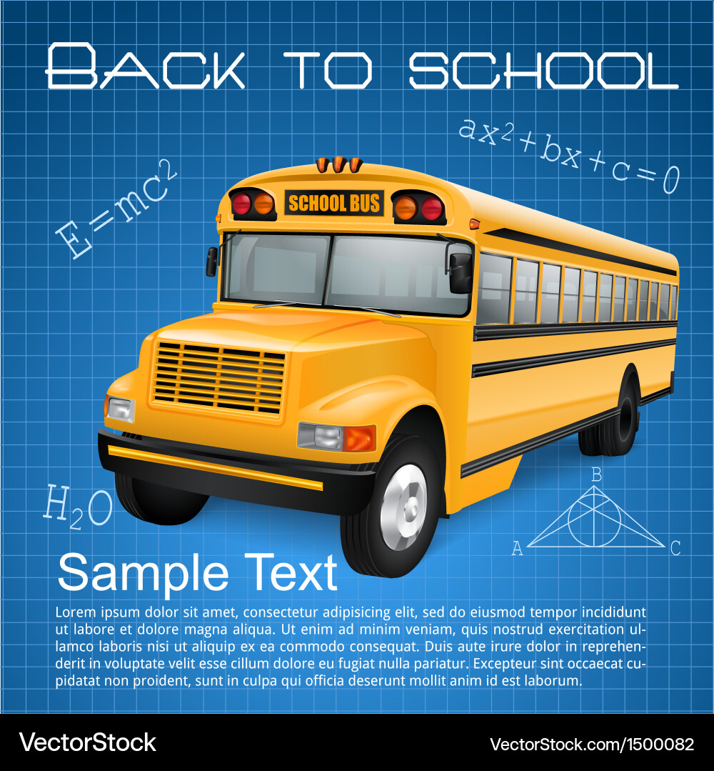 School Bus with Math Equations Vector Image