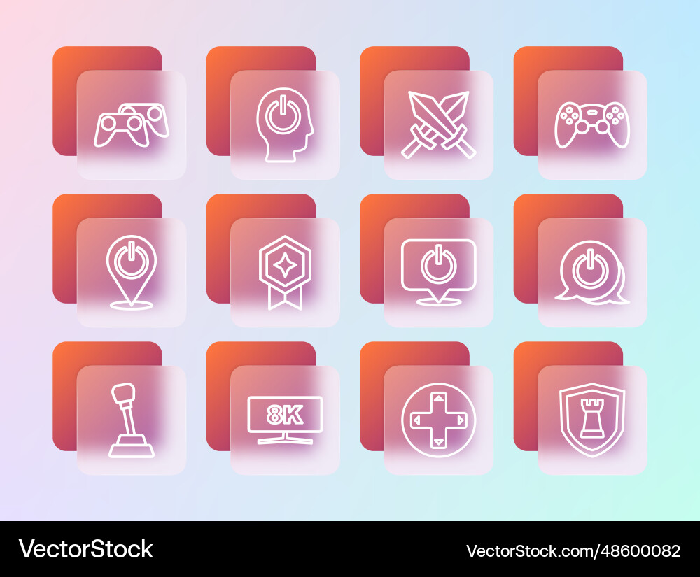 Set line game controller or joystick computer Set line game controller or joystick computer Vector Image