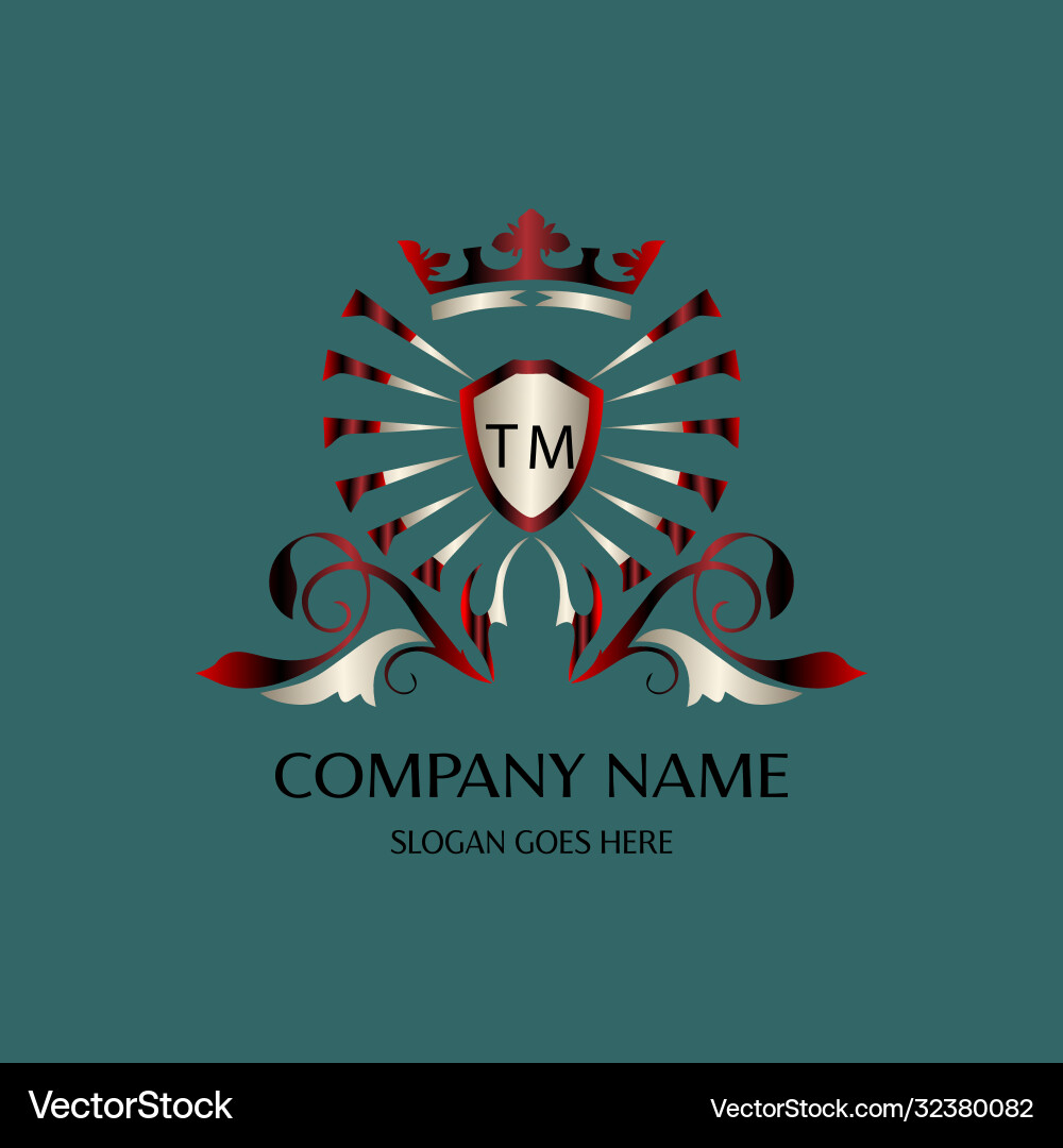 Tm initial logo with colorful circle template Vector Image
