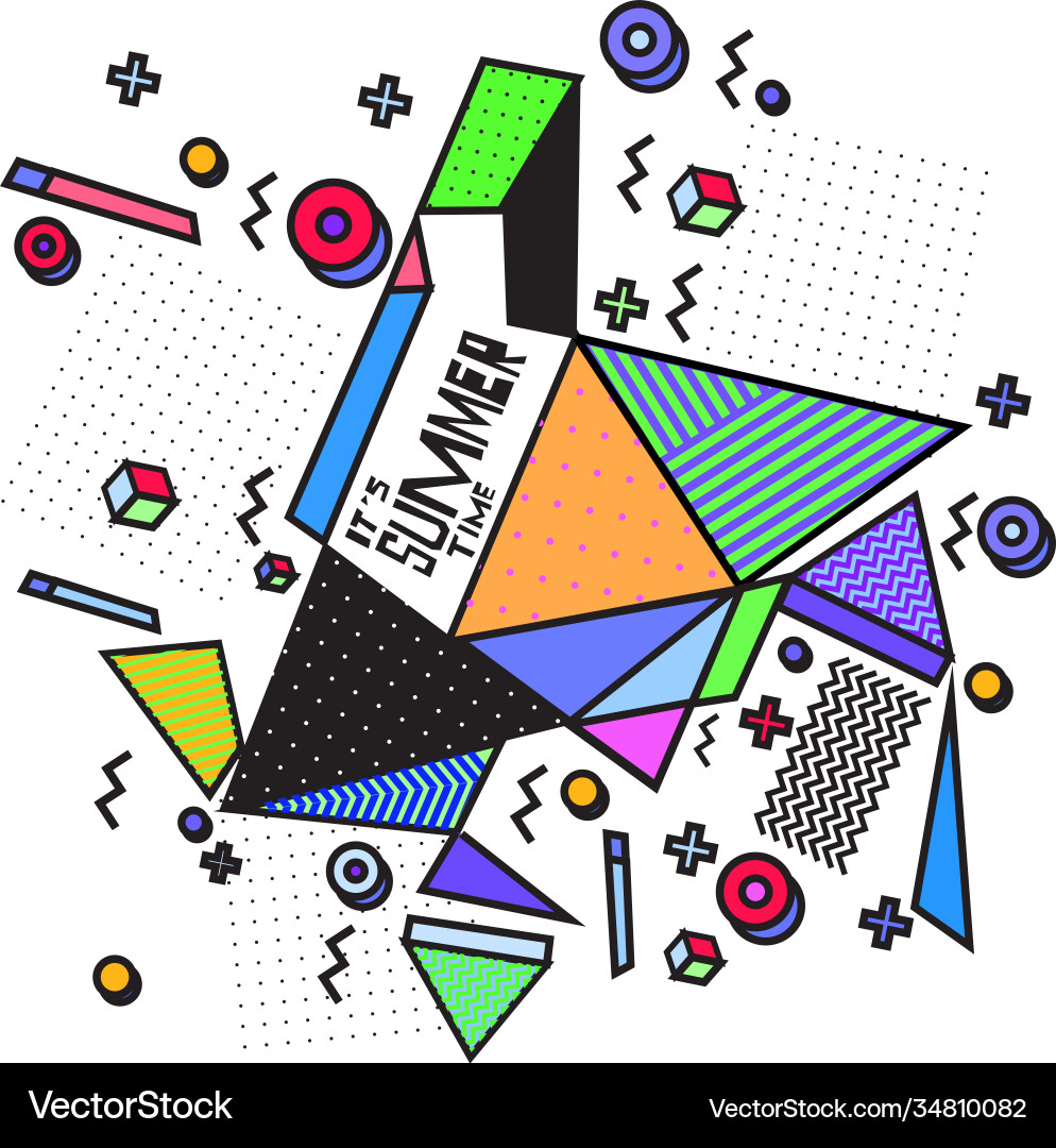 Triangle geometric forms for summer events vector image