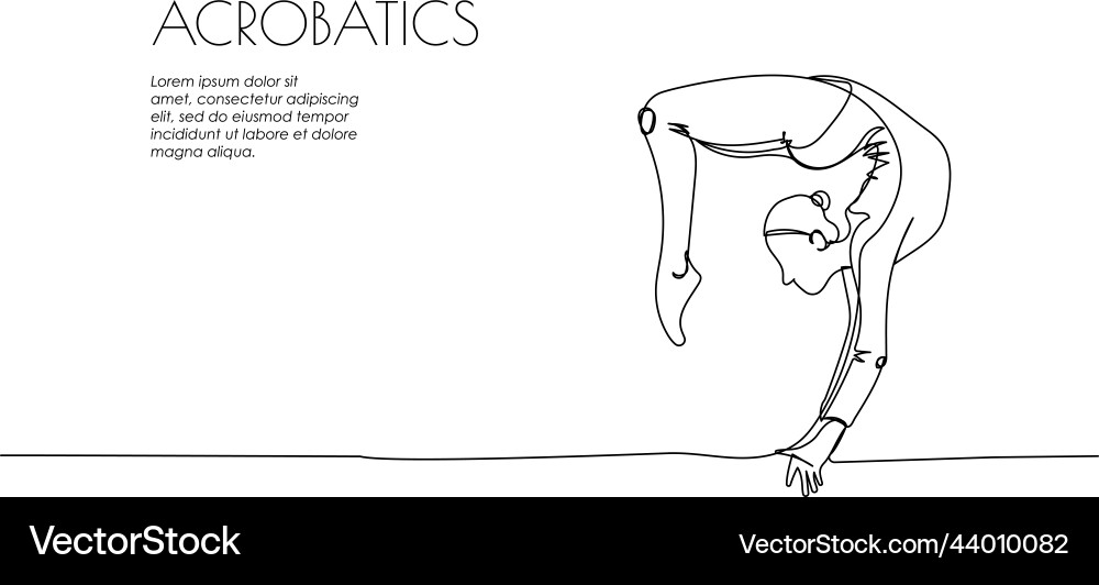 Web banner with gymnast doing an exercise Vector Image