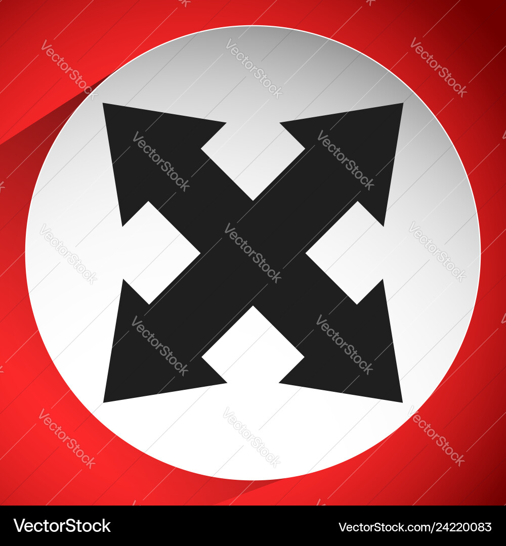 4-way arrow as expand resize adjustment alignment vector image