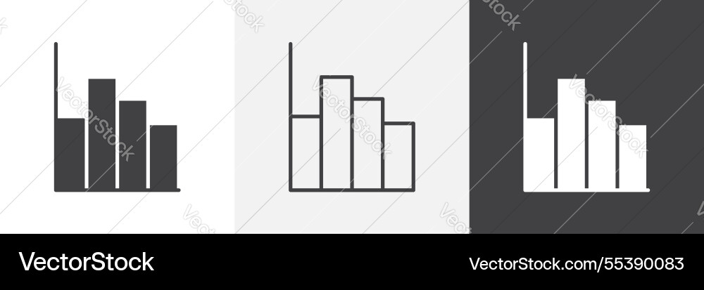 Chart histogram icons graphics pack Chart histogram icons graphics pack vector image