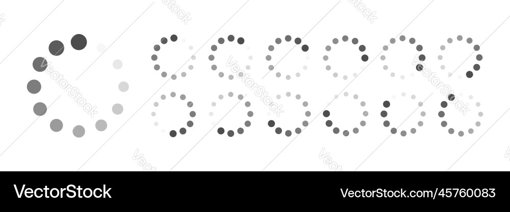 Circular loading buffering icons Circular loading buffering icons vector image