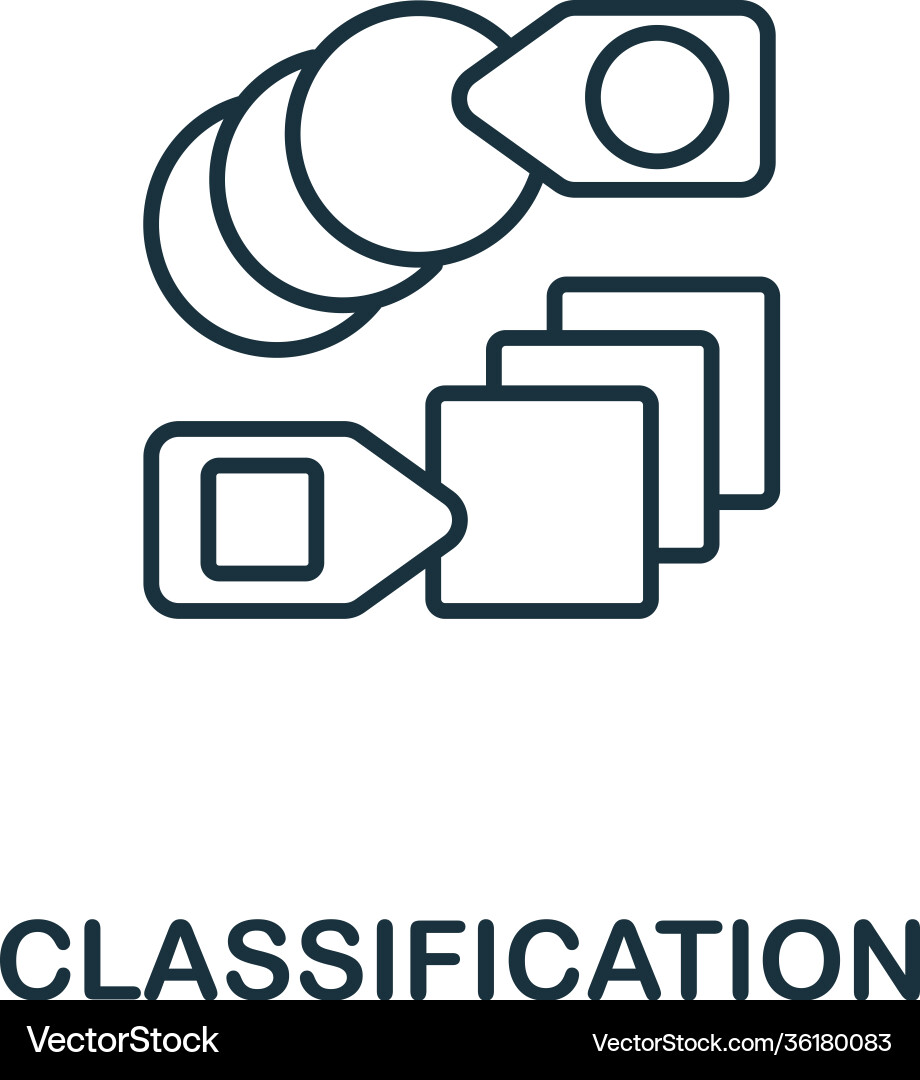 Classification icon from machine learning Vector Image