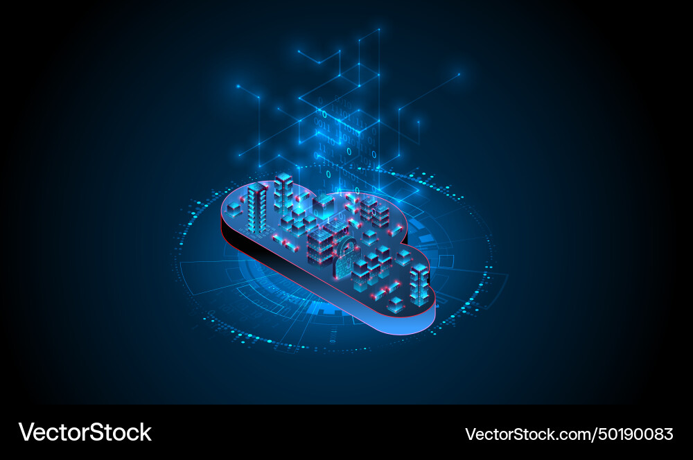 Cloud computing concept abstract connection vector image