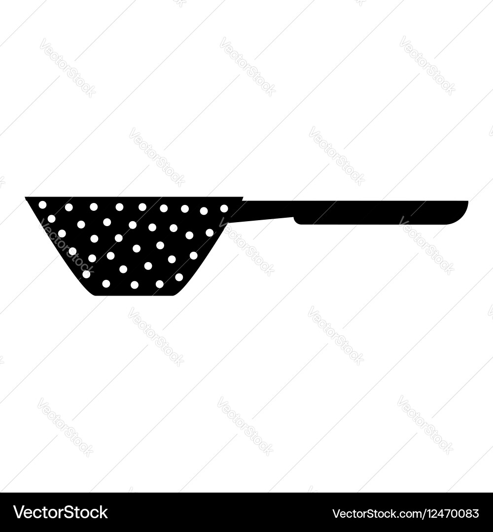 Colander with handle icon simple style Vector Image