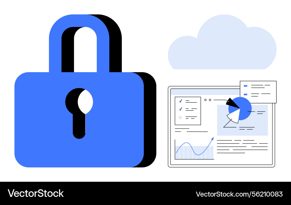 Data security with cloud storage and analytics Data security with cloud storage and analytics vector image