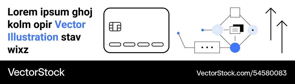 Digital workflow automation with credit card Digital workflow automation with credit card Vector Image
