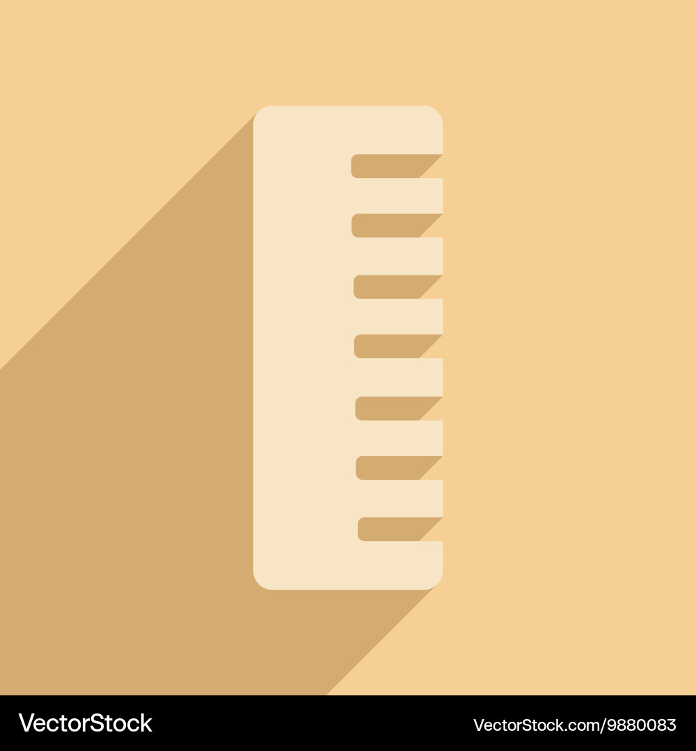 Flat with shadow icon and mobile application comb vector image