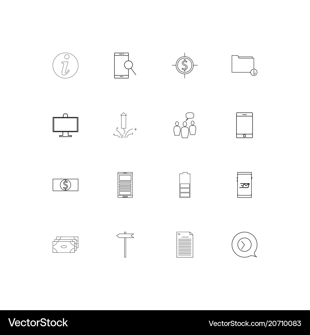 Internet of things simple linear icons set vector image