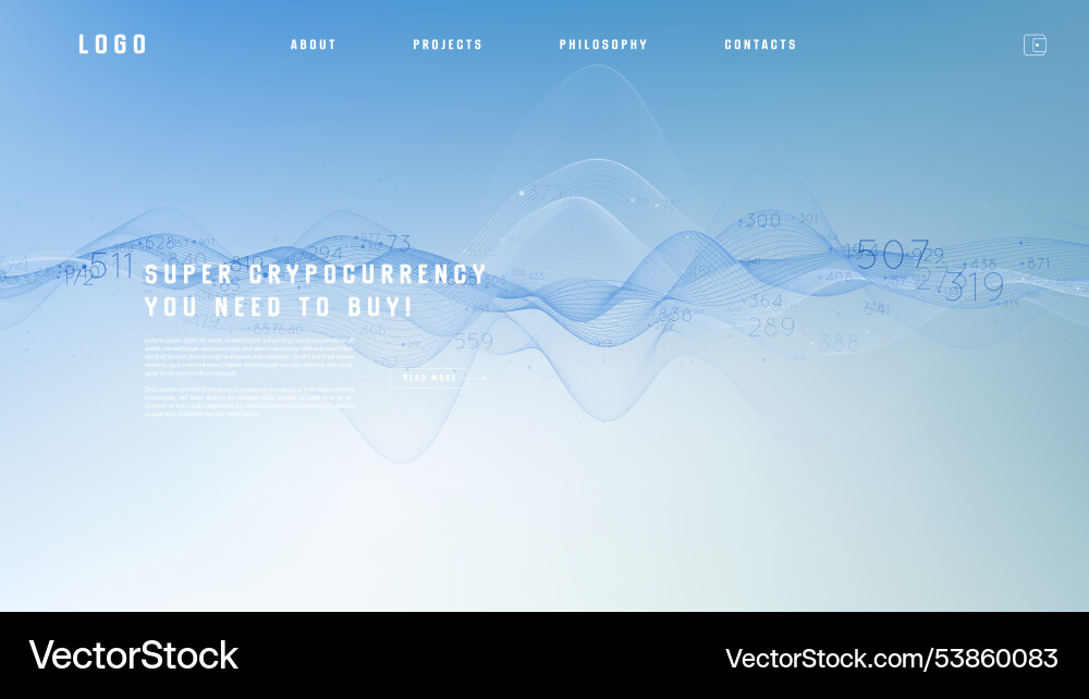 Landing page abstract design with big data Landing page abstract design with big data vector image
