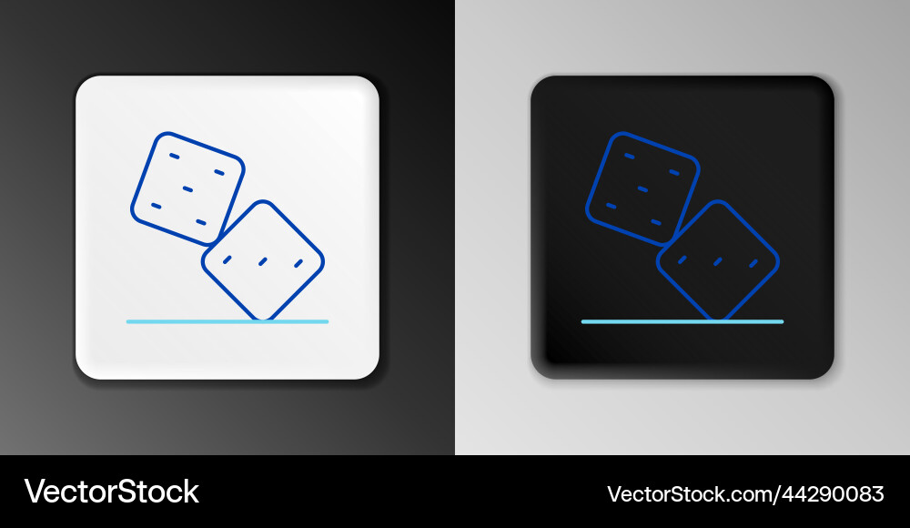 Line game dice icon isolated on grey background Vector Image