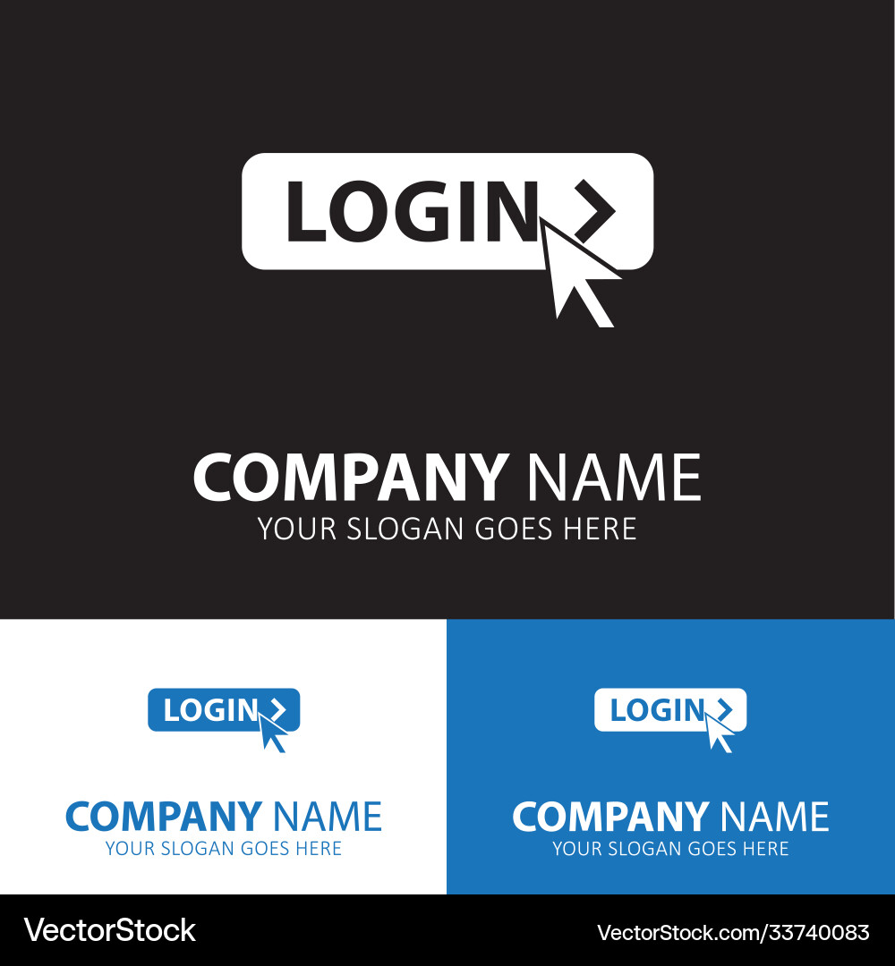 Login with mouse icon for web and mobile Login with mouse icon for web and mobile vector image
