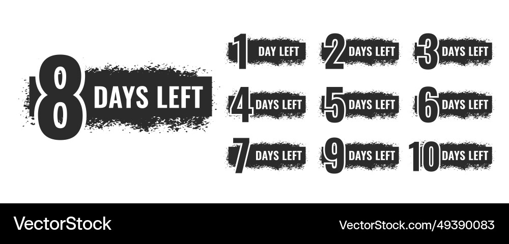 Number of days left countdown template time Vector Image