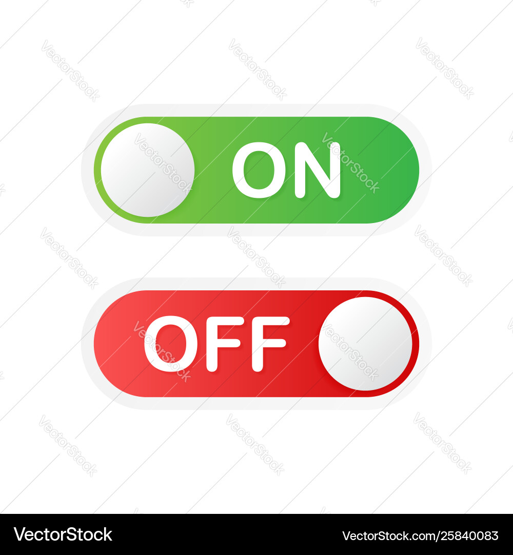 On/Off Toggle Switch Button vector image