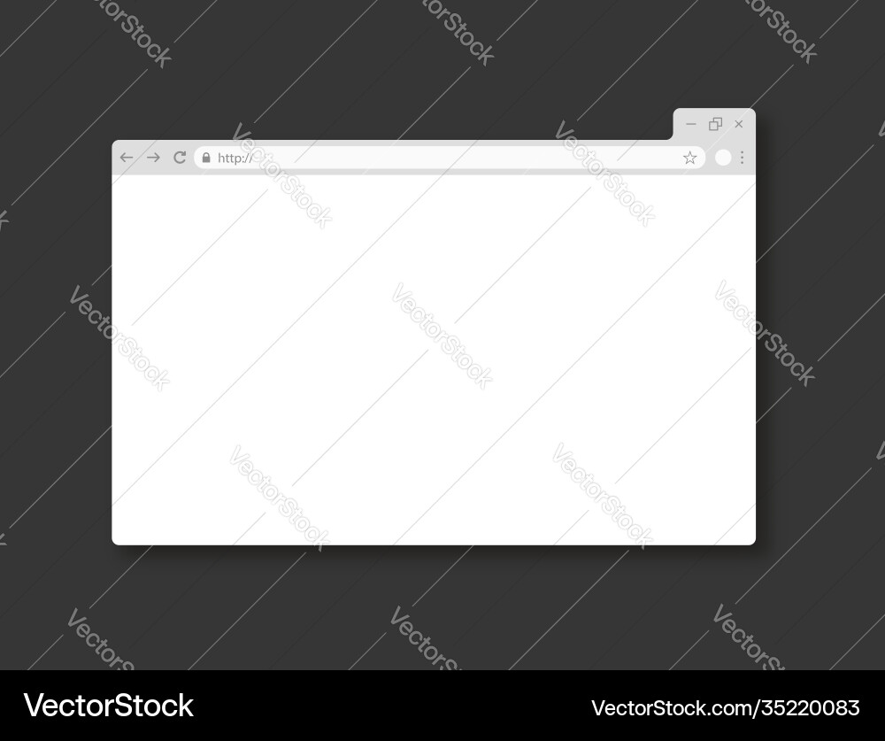 Realistic template internet browser window Realistic template internet browser window vector image