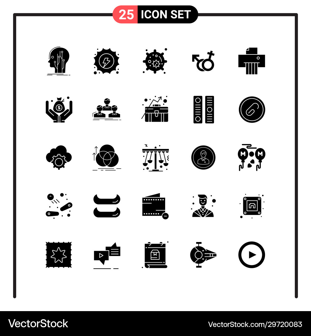 Set 25 solid style icons for web and mobile Set 25 solid style icons for web and mobile Vector Image