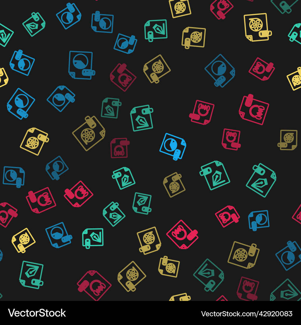 Set line ppt file document ai avi and mp3 Set line ppt file document ai avi and mp3 vector image