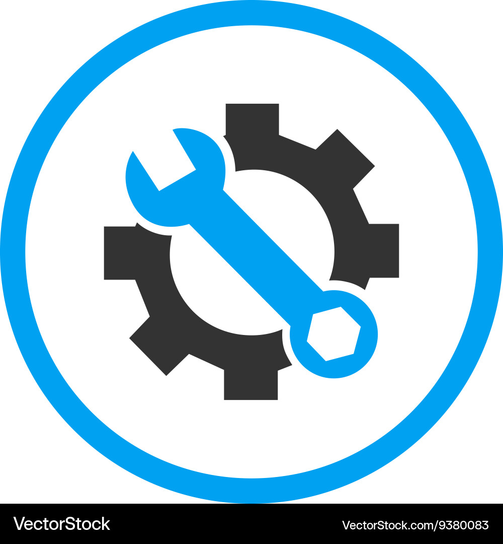 System setup flat rounded icon vector image