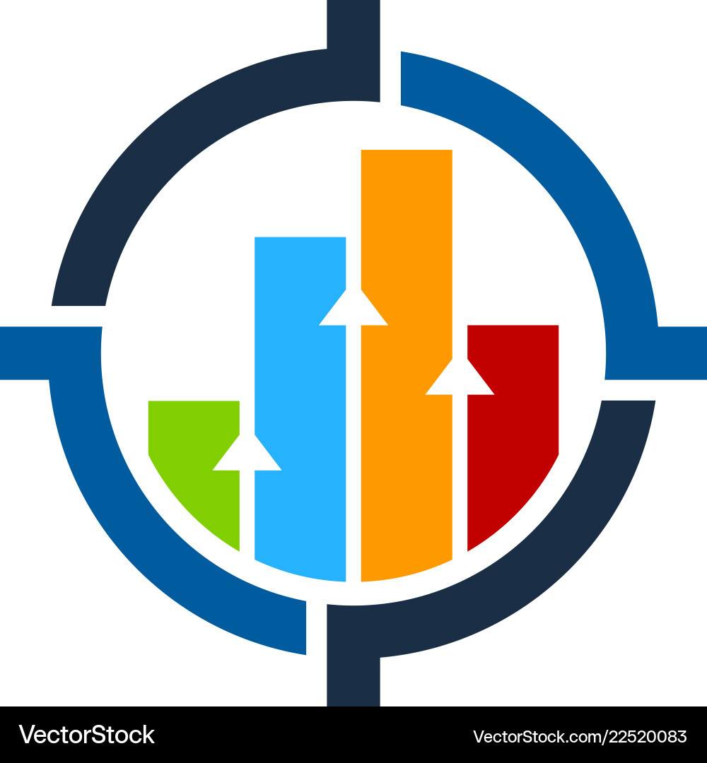 Target Chart Icon - Performance & Strategy vector image