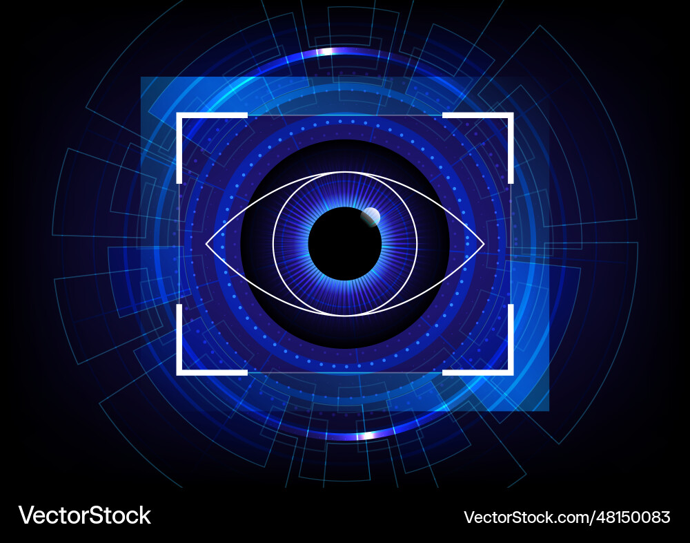 Technology eye detection abstract vector image