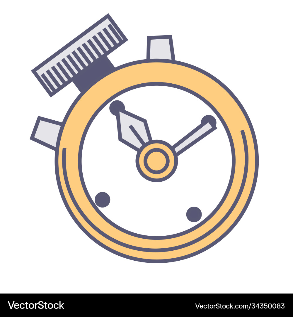 Timer clock with handles countdown and speed Vector Image
