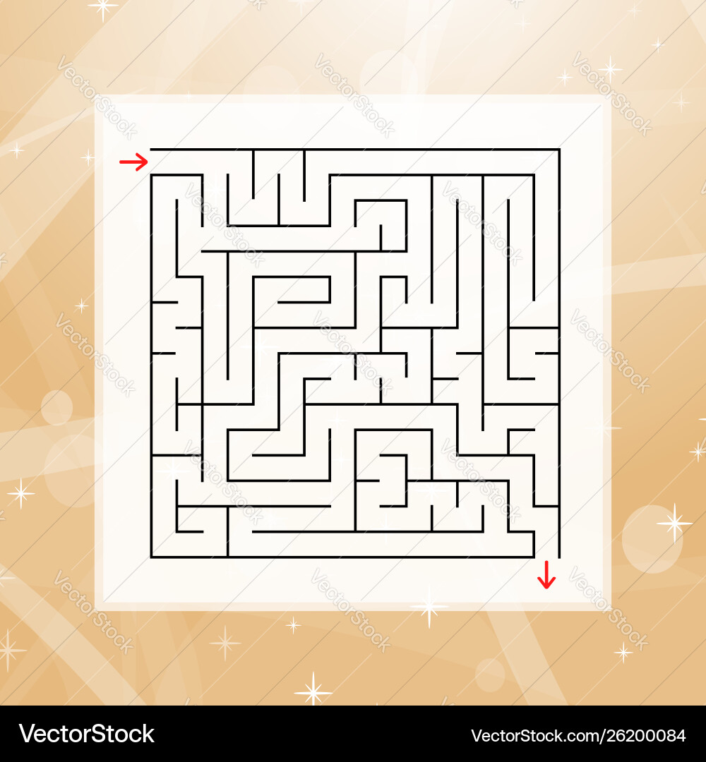 A square labyrinth an interesting and useful game Vector Image