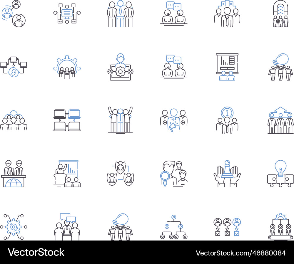 Assembly speech line icons collection eloquence Assembly speech line icons collection eloquence vector image