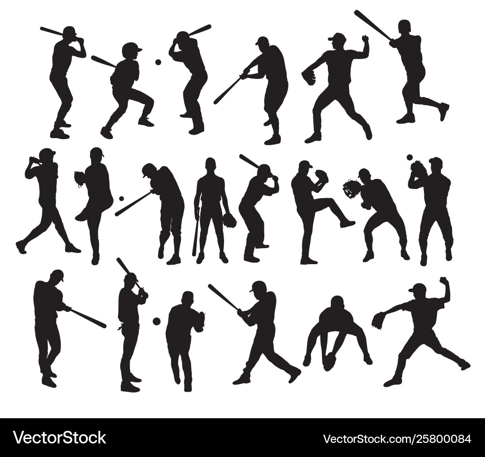 Baseball Sport Icons Vector Image