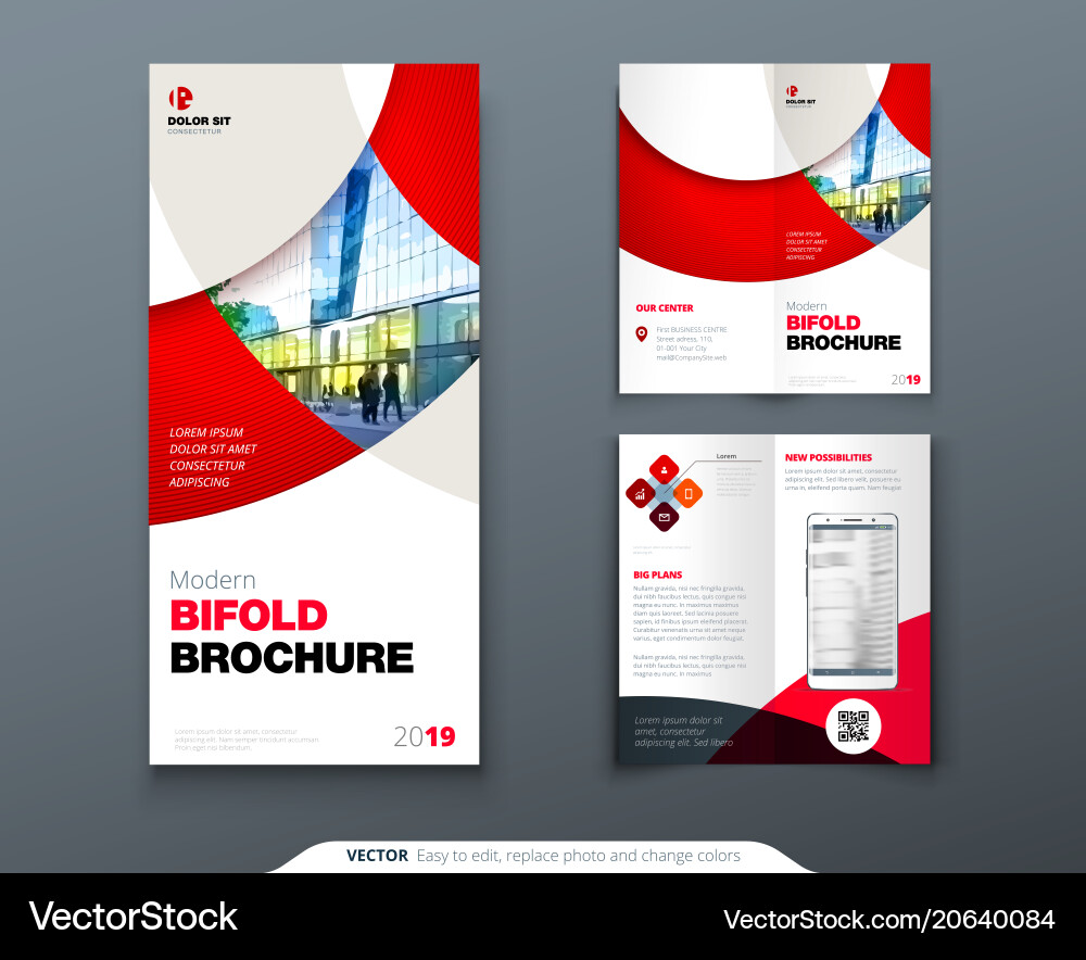 Bi fold brochure or flyer design with circle Bi fold brochure or flyer design with circle vector image