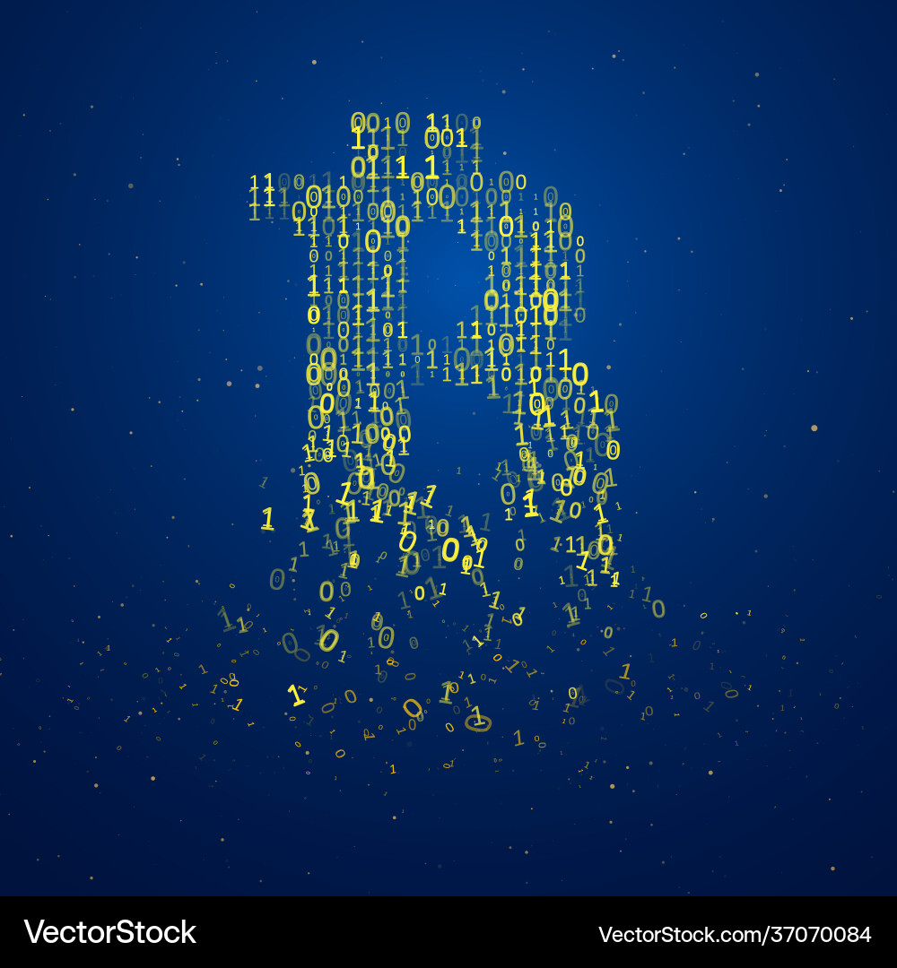 Bitcoin digital code visualization Bitcoin digital code visualization vector image