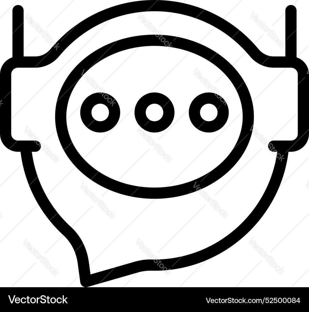 Chatbot speaking with three dots showing listening Chatbot speaking with three dots showing listening vector image