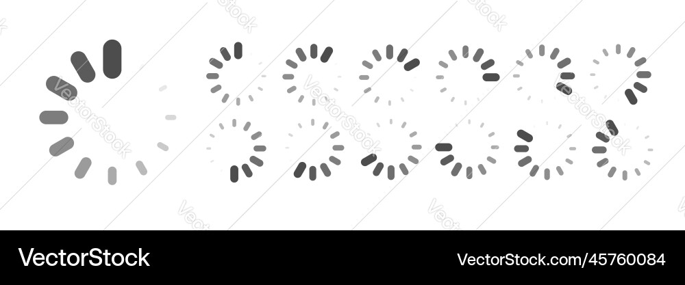 Circular loading buffering icons Circular loading buffering icons vector image