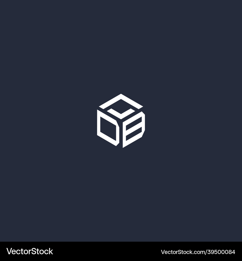 Db initial hexagon logo design vector image
