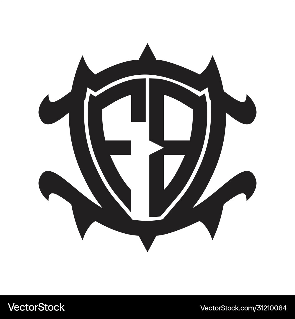 Fb logo monogram isolated with frame shield shape Vector Image