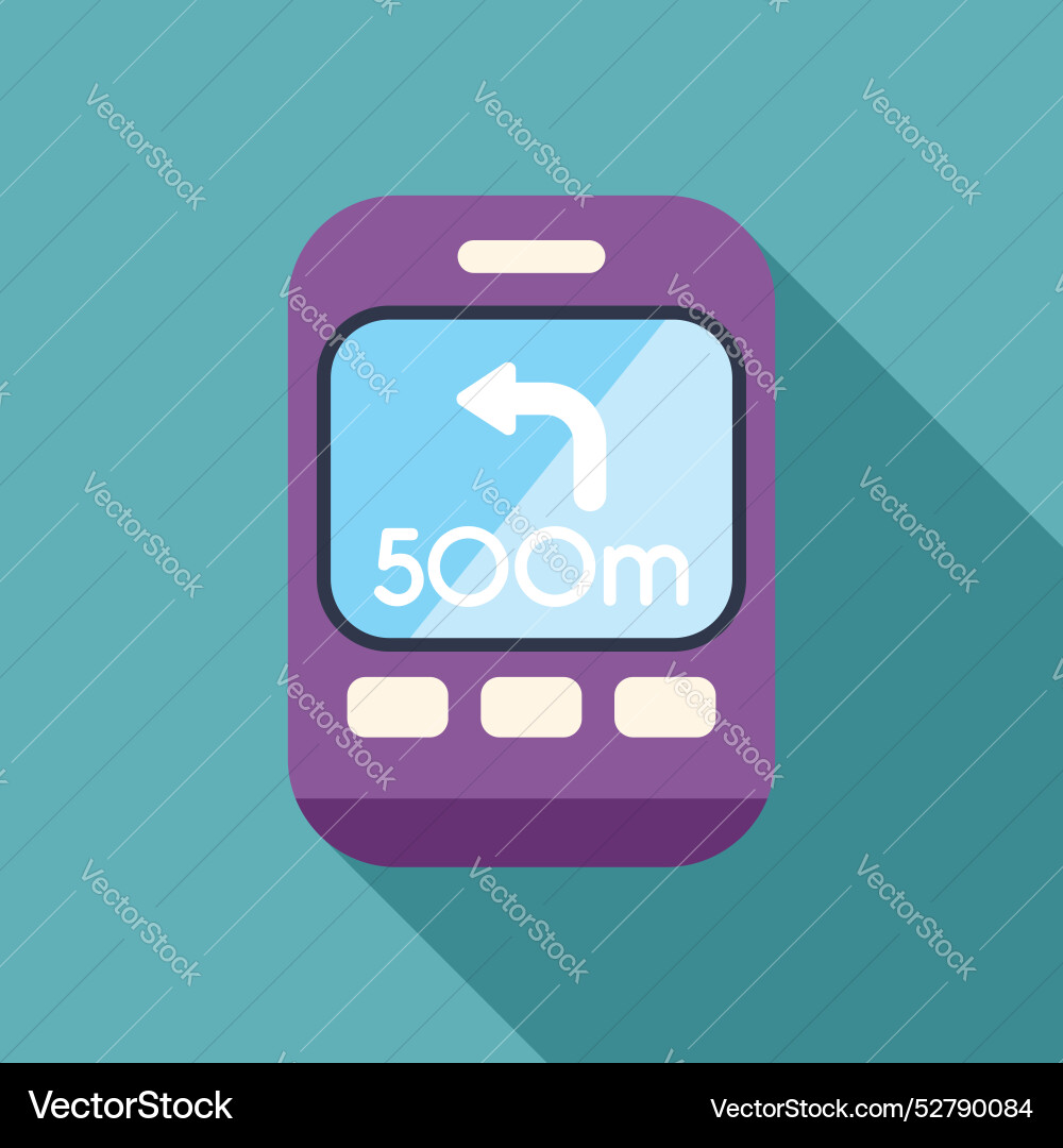 Gps navigation app showing left turn in 500 meters Gps navigation app showing left turn in 500 meters vector image