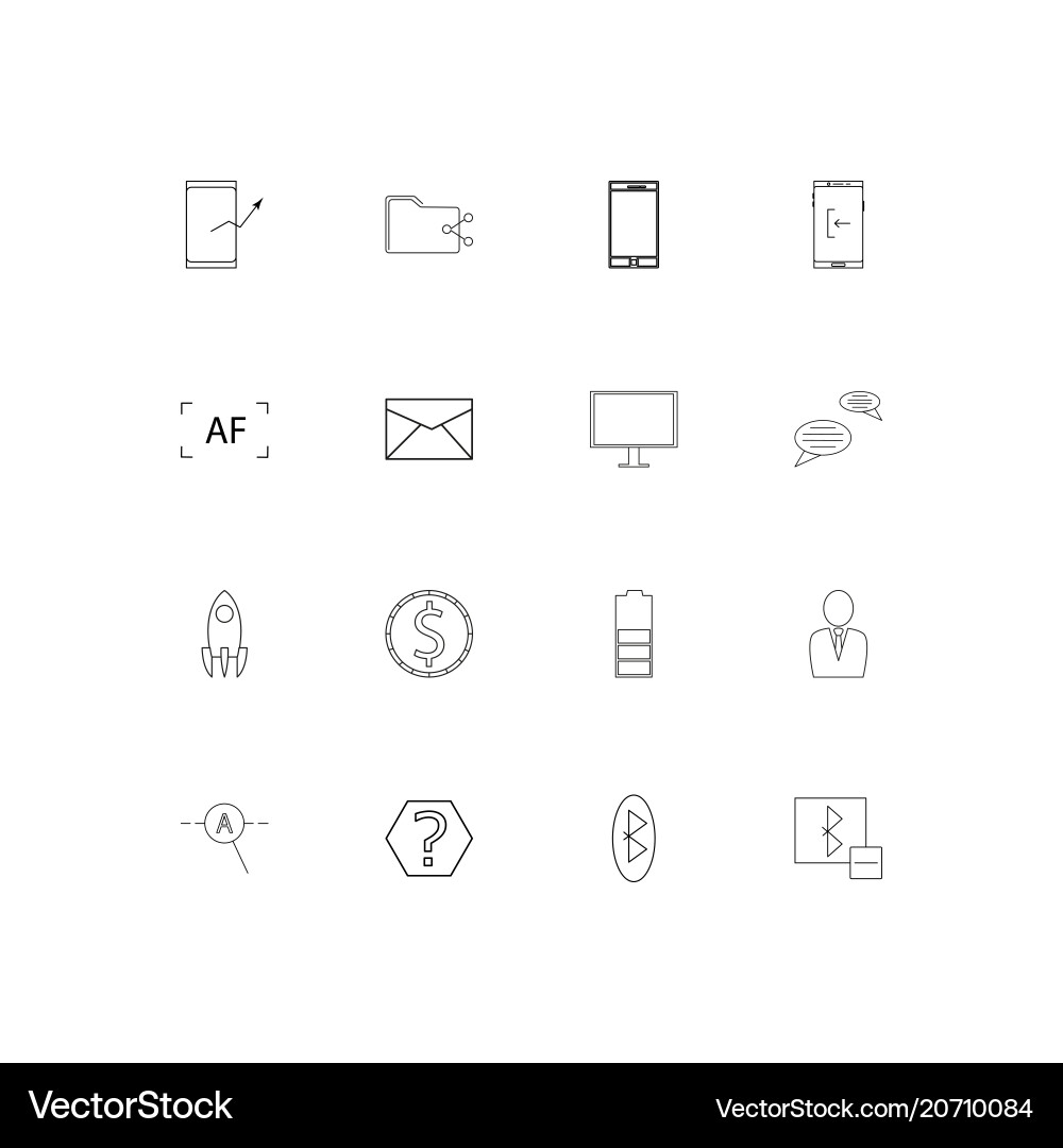 Internet of things simple linear icons set vector image