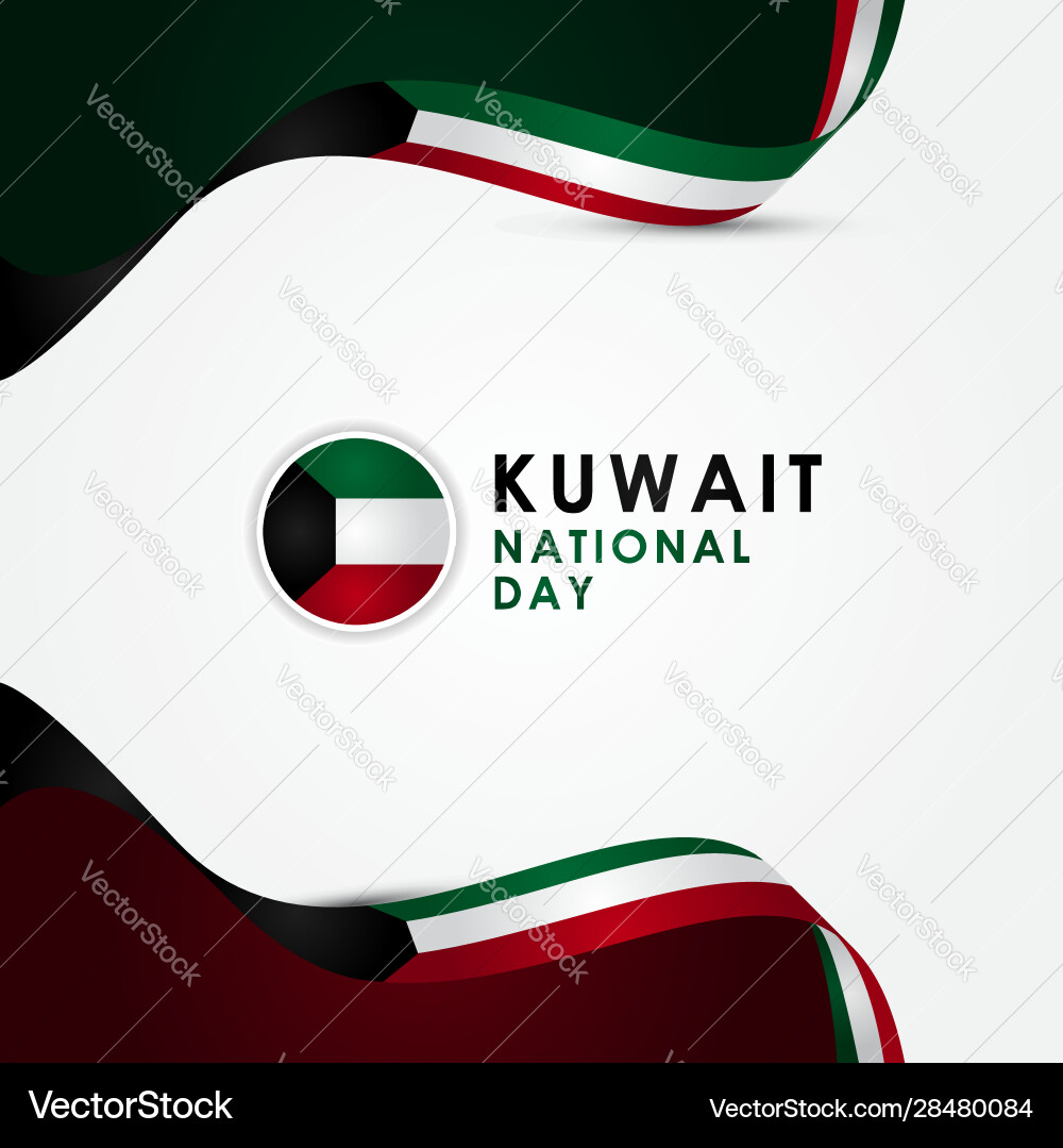 Kuwait independence day design template Kuwait independence day design template vector image