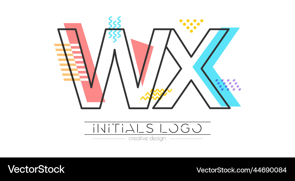 Letters q and x merging of two initials Letters q and x merging of two initials vector image