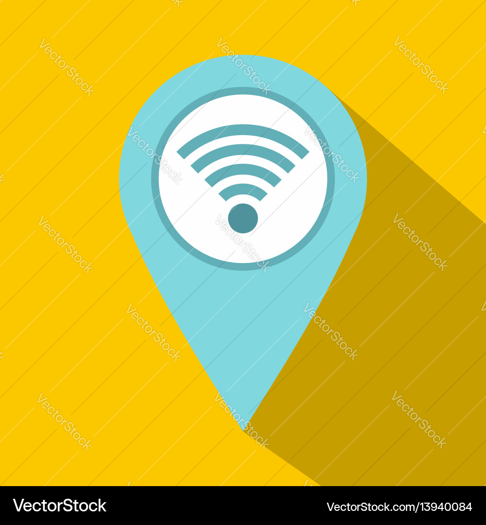 Light blue map pointer with wi fi symbol icon Light blue map pointer with wi fi symbol icon vector image